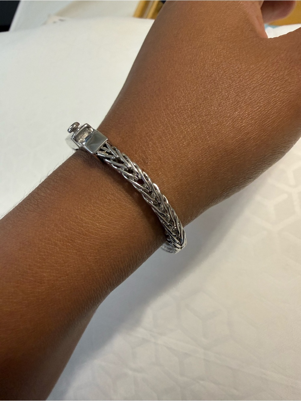 Sterling Silver Braided Chain Bracelet - Silver